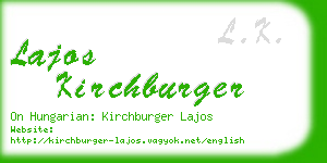 lajos kirchburger business card